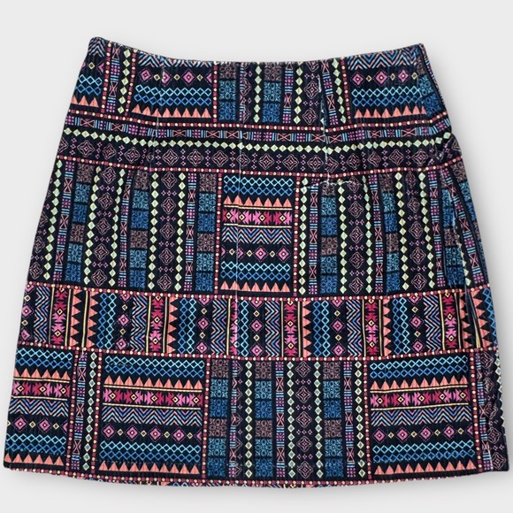 Savanna Jane NWT Colorful Geometric Print Mini Skirt Side Slit Size Small‎ - Picture 2 of 7